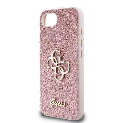 Guess PU Fixed Glitter 4G Logo iPhone 16e, Pink