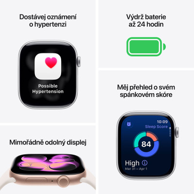 Apple Watch Series 11 GPS + Cellular 46mm Rose Gold Aluminium Case with Light Blush Sport Band - S/M