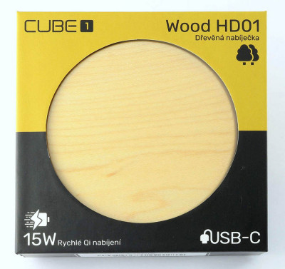 Bezdrátová nabíječka CUBE1 Wood HD01 - Javor
