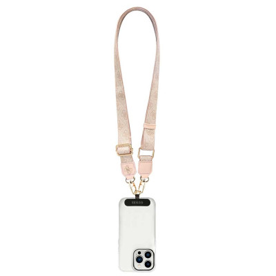 Guess Crossbody popruh PU 4G Metal Logo, Pink