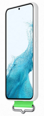 Samsung Silicone Cover with Strap S22+, White