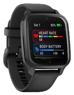 Garmin Venu SQ2, Music, Slate/Black Silicone Band