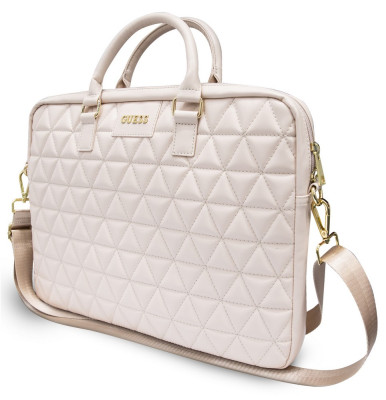 Guess Quilted Computer Bag do velikosti 15", Pink
