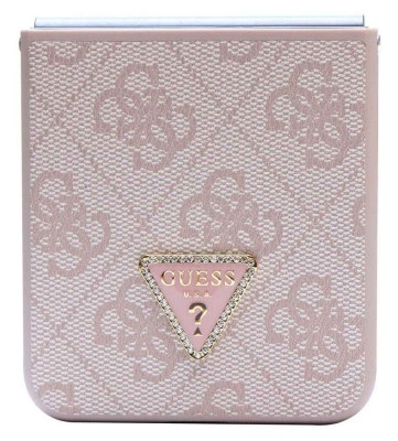 Guess Leather Triangle Case Galaxy Z Flip 5, Pink