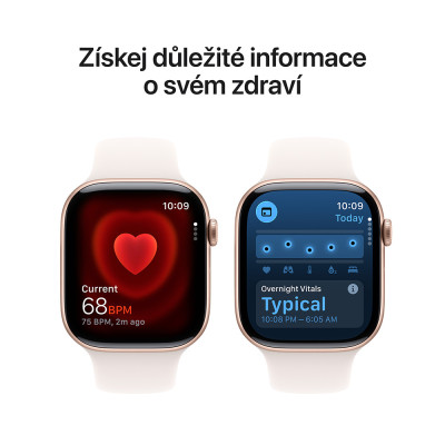 Apple Watch Series 11 GPS + Cellular 46mm Rose Gold Aluminium Case with Light Blush Sport Band - S/M