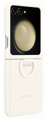 Samsung Silicone Case with Ring Z Flip 5, Cream