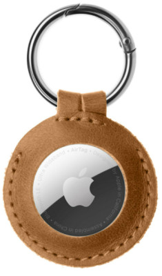 FIXED Case for AirTag z pravé hovězí kůže, Brown