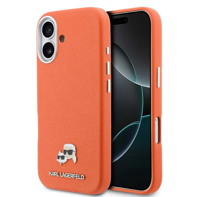 Karl Lagerfeld Heads Pins MagSafe iPhone 17 Orange