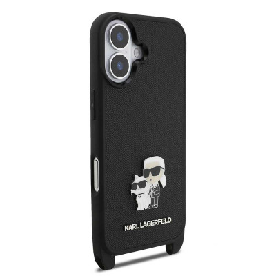 Karl Lagerfeld Saffiano Crossbody iPhone 17 Black