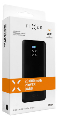 FIXED Zen Powerbank 20.000mAh s LCD PD 20W, Black