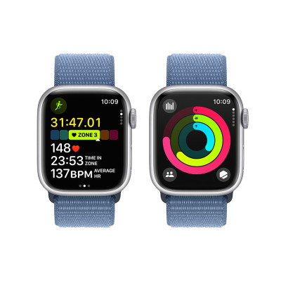 Apple Watch S9 Cell 45mm Silver Alu, Blue Sport L.