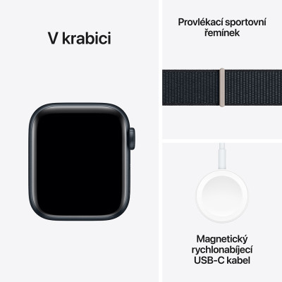 Apple Watch SE 44mm Midnight, Midnight Sport Loop