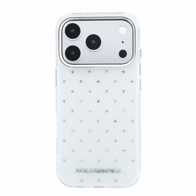 Karl Lagerfeld Rhinestones iPhone 18 Pro Max,White