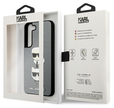 Karl Lagerfeld Saffiano Case Samsung S22+, Silver