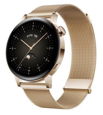 HUAWEI Watch GT 3 42mm Light Gold Gold Milan Strap