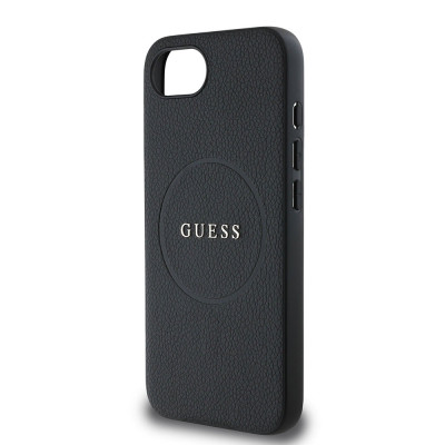 Guess Grained Classic Logo MagSafe iPhone 16e BLK