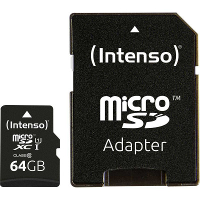 Intenso 64GB micro SDXC PRO UHS-I + adaptér