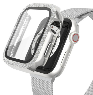 Worryfree Bling Bumper Case Apple Watch 45mm,Silve