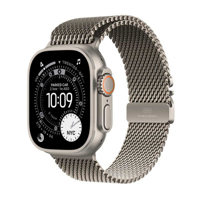 Apple Watch Ultra 3 GPS + Cellular Natural Titanium Case with Natural Titanium Milanese Loop - Large