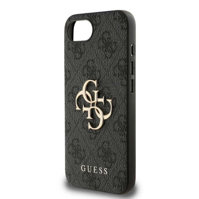 Guess PU 4G Metal Logo kryt pro iPhone 16e, Grey