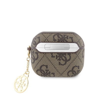 Guess 4G PU Charm Pouzdro pro AirPods 3 Brown