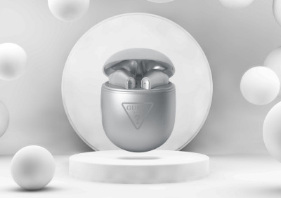 Guess True Wireless Triangle Logo Stereo, Silver