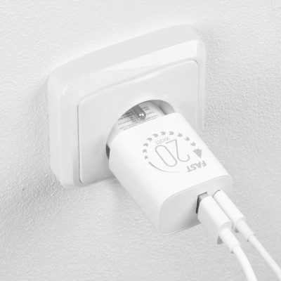 OBAL:ME cestovní nabíječka USB-A + USB-C 20W White