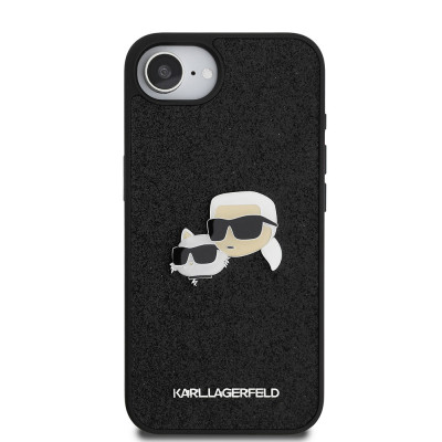 Karl Lagerfeld Glitter Metal K+CH iPhone 16e Black