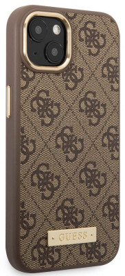 Guess PU 4G MagSafe Case iPhone 14 Plus, Brown