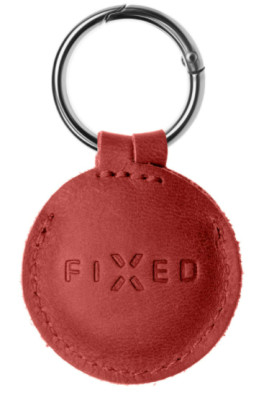 FIXED Case for AirTag z pravé hovězí kůže, Red