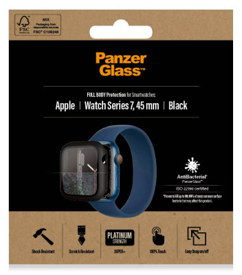 PanzerGlass™ ochr. rámeček Apple Watch 45mm, černý