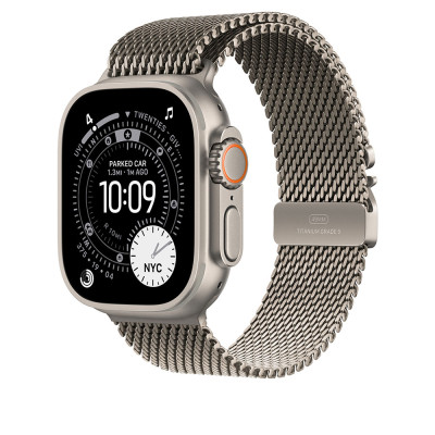 Apple 49mm Natural Titanium Milanese Loop - Large