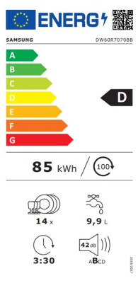 Samsung DW60R7070BB/EO Vestavná myčka nádobí