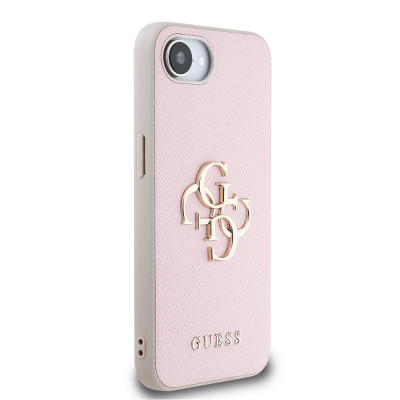 Guess PU Grained 4G Metal Logo iPhone 16e, Pink