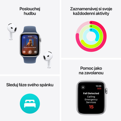 Apple Watch SE 44mm 2024 Silver, Denim SB,S/M