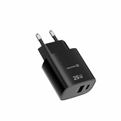 SWISSTEN EDGE GaN 1x USB-C PD 25W+1x USB-A 18W