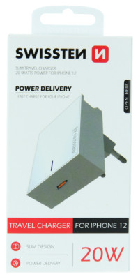 SWISSTEN síťový nabíječ PD 20W, bílý