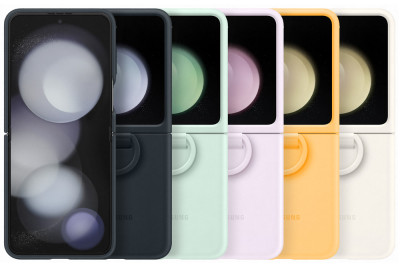 Samsung Silicone Case with Ring Z Flip 5, Apricot