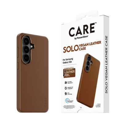 PanzerGlass CARE Galaxy S26 SOLO Qi hnědá veg kůže