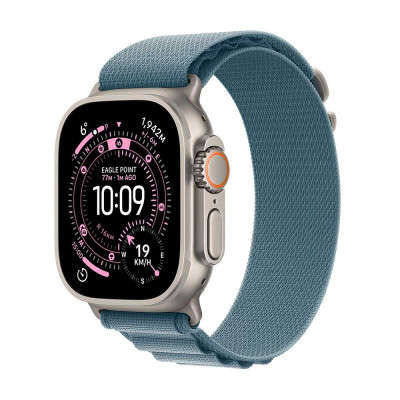 Apple Watch Ultra 3 GPS + Cellular Natural Titanium Case with Light Blue Alpine Loop - Small