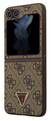 Guess Leather Triangle Case Galaxy Z Flip 5, Brown