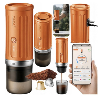 CERA+ PCM03S přenosný kávovar oranžový