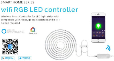 Chytrý wifi LED pásek včetně kontroleru RGB