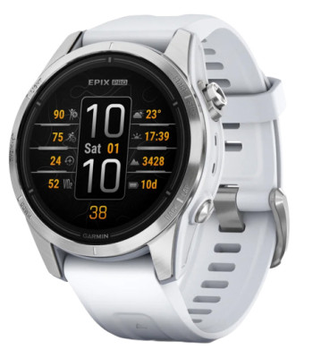 Garmin epix Pro Glass, 42mm, Silver/White Band