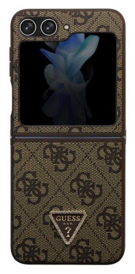 Guess Leather Triangle Case Galaxy Z Flip 5, Brown
