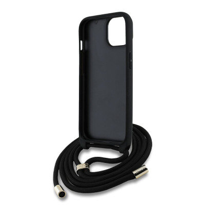 Guess PU 4G Metal Logo Crossbody iPhone 15, Black