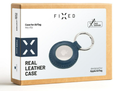 FIXED Case for AirTag z pravé hovězí kůže, Blue