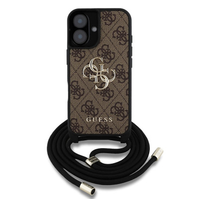 Guess PU 4G Metal Logo Crossbody iPhone 16, Brown