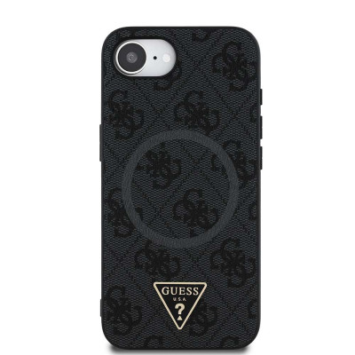 Guess PU 4G Triangle Logo MagSafe iPhone 16e,Black