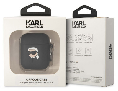 Karl Lagerfeld 3D Logo NFT Karl Airpods 1/2, Black